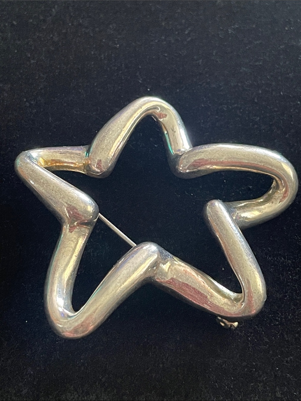Vintage 2” LARGE Star Brooch. Sterling Silver, heavy!
